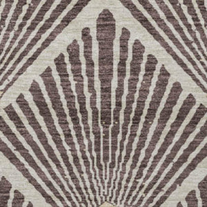 HomeRoots 8' Chocolate and Beige Round Rug - Stylish Geometric Design, Washable, UV Protected, and Pet-Friendly 672674
