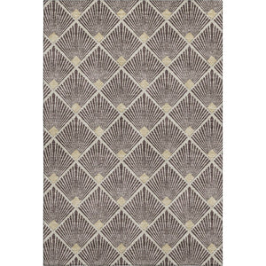 HomeRoots 8' X 10' Chocolate & Beige Abstract Geometric Area Rug - Durable, Washable, UV Protected for Homes 672675