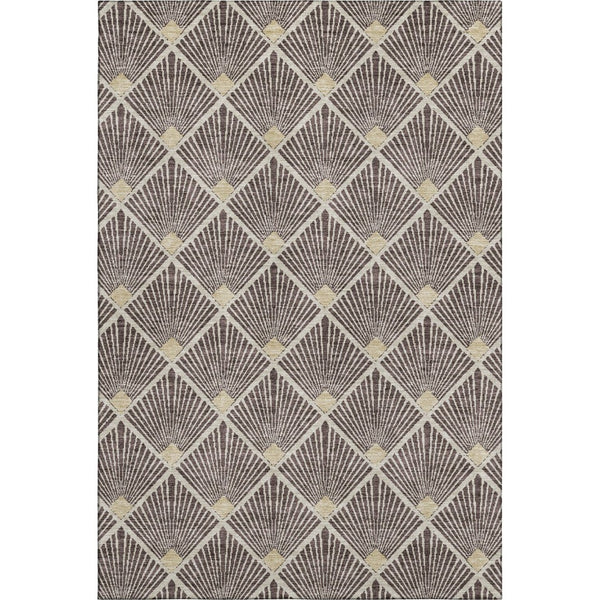 HomeRoots 8' X 10' Chocolate & Beige Abstract Geometric Area Rug - Durable, Washable, UV Protected for Homes 672675