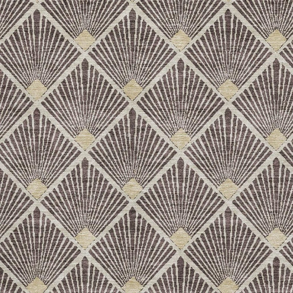 HomeRoots 8' X 10' Chocolate & Beige Abstract Geometric Area Rug - Durable, Washable, UV Protected for Homes 672675