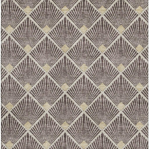 HomeRoots 8' X 10' Chocolate & Beige Abstract Geometric Area Rug - Durable, Washable, UV Protected for Homes 672675