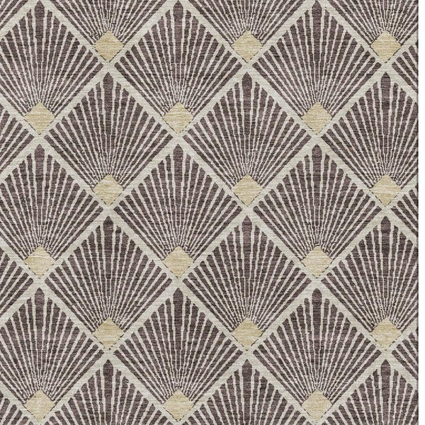 HomeRoots 9' X 12' Chocolate & Beige Abstract Geometric Rug – Stain Resistant, UV Protected, Easy Care Design 672676