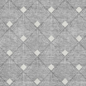 HomeRoots 5' X 8' Gray And Ivory Abstract Geometric Washable Area Rug - UV Protected, Easy Care & Stylish Decor 672679