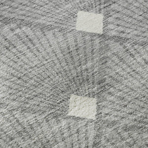 HomeRoots 8' Gray And Ivory Abstract Geometric Round Rug - Washable, UV-Protected, Pet-Friendly Design! 672680
