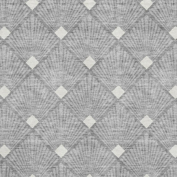 HomeRoots 8' X 10' Modern Gray & Ivory Abstract Geometric Area Rug – Washable, UV Protected, Stain-Resistant! 672681