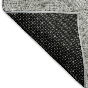 HomeRoots 9' X 12' Gray & Ivory Abstract Geometric Area Rug - Washable, UV-Protected, Durable for High-Traffic Homes 672682