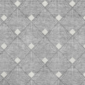 HomeRoots 9' X 12' Gray & Ivory Abstract Geometric Area Rug - Washable, UV-Protected, Durable for High-Traffic Homes 672682