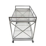 Christopher Knight Home® - Noble House - Ignatius Industrial Modern Iron and Glass Bar Cart, Silver