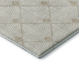 HomeRoots 9' X 12' Ivory and Beige Abstract Geometric Area Rug – Soft, Stain-Resistant, UV Protected for Homes 672694