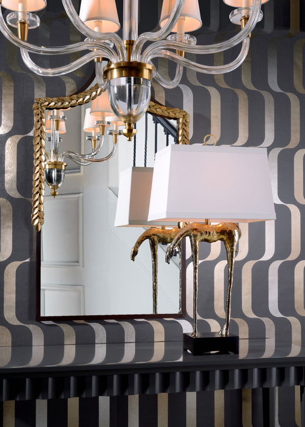 Wildwood Salon Crystal Chandelier With Antique Brass & White Silkette Shades, 8-Light Elegant Focal Fixture 67270