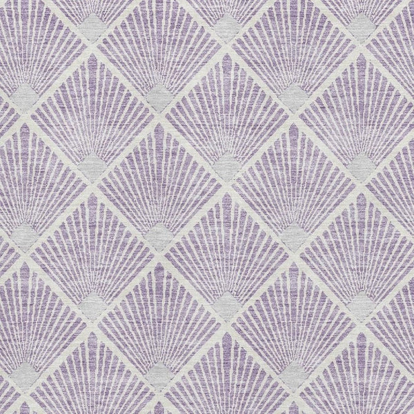 HomeRoots 9' X 12' Stylish Lavender and Ivory Abstract Geometric Area Rug with UV Protection & Stain Resistance 672700