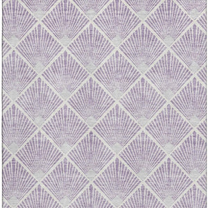 HomeRoots 10' X 14' Abstract Geometric Lavender & Ivory Area Rug - Washable, UV-Protected, Durable Design! 672701