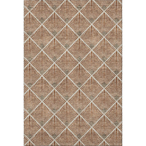 HomeRoots 8' X 10' Rust and Beige Abstract Geometric Area Rug – Washable, UV Protected, Ideal for Modern Spaces! 672711