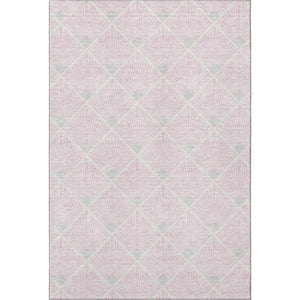 HomeRoots 9' X 12' Pink And Ivory Abstract Area Rug - Durable, Washable, UV-Protected for Modern Living Spaces 672718