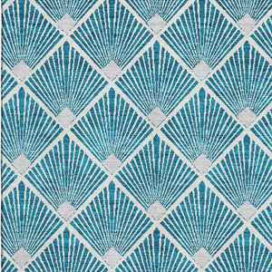 HomeRoots 10' X 14' Teal & Ivory Abstract Geometric Area Rug – Stylish, Washable & UV-Protected for Durability 672725