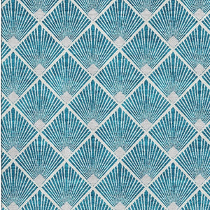 HomeRoots 10' X 14' Teal & Ivory Abstract Geometric Area Rug – Stylish, Washable & UV-Protected for Durability 672725