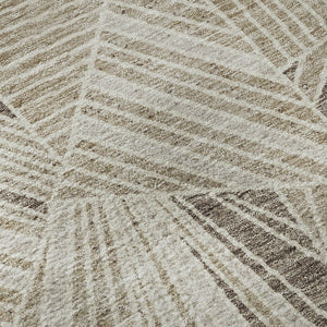 HomeRoots 9' X 12' Beige and Taupe Geometric Area Rug - Durable, Washable, UV-Protected for Stylish Spaces 672730