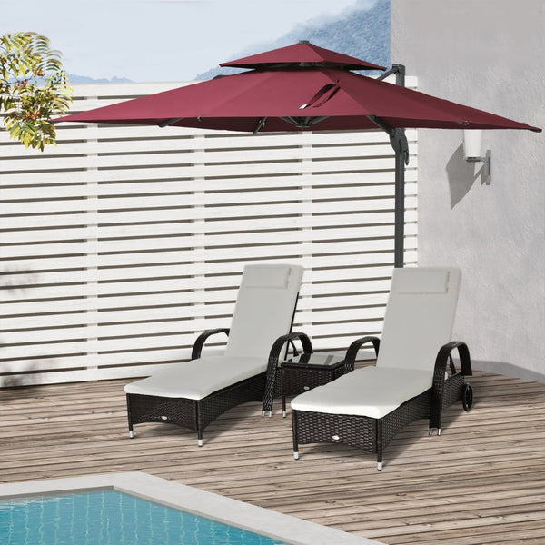 English Elm Outsunny 10Ft Offset Cantilever Patio Umbrella – Versatile Shade Solution With 360° Rotation & Tilt W2225P217598-GIGA