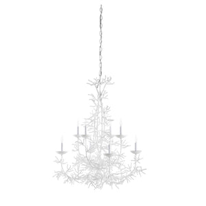 Wildwood Sea Breeze Chandelier Coral-Inspired Iron Fixture, 8-Light Airy White Design, Customizable Benjamin Moore Finish For Coastal, Modern Interiors 67274