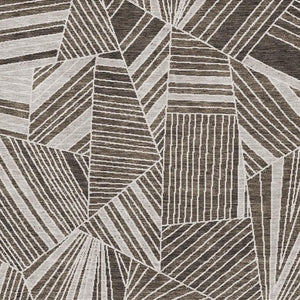HomeRoots 10' Brown and Beige Geometric Area Rug - Washable, UV Protected, Stain-Resistant for High Traffic Spaces 672749