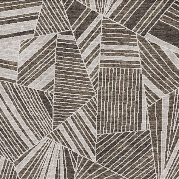 HomeRoots 10' Brown and Beige Geometric Area Rug - Washable, UV Protected, Stain-Resistant for High Traffic Spaces 672749