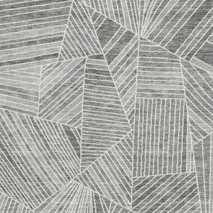 HomeRoots 8' X 10' Modern Gray and Silver Geometric Area Rug - Washable, UV Protected, Stain-Resistant Design 672765