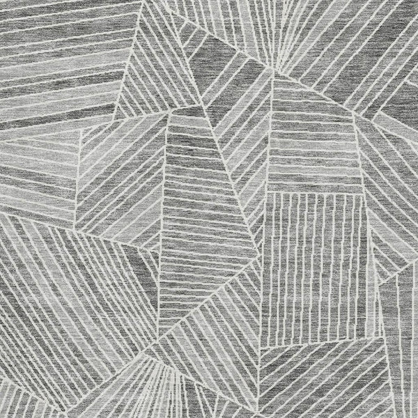 HomeRoots 8' X 10' Modern Gray and Silver Geometric Area Rug - Washable, UV Protected, Stain-Resistant Design 672765