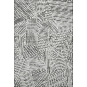 HomeRoots 9' X 12' Stylish Gray and Silver Geometric Area Rug – Durable, Washable, UV-Protected for Every Home 672766