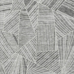 HomeRoots 10' Gray & Silver Geometric Area Rug - Washable, UV Protected, Perfect for Busy Homes & Patios! 672767
