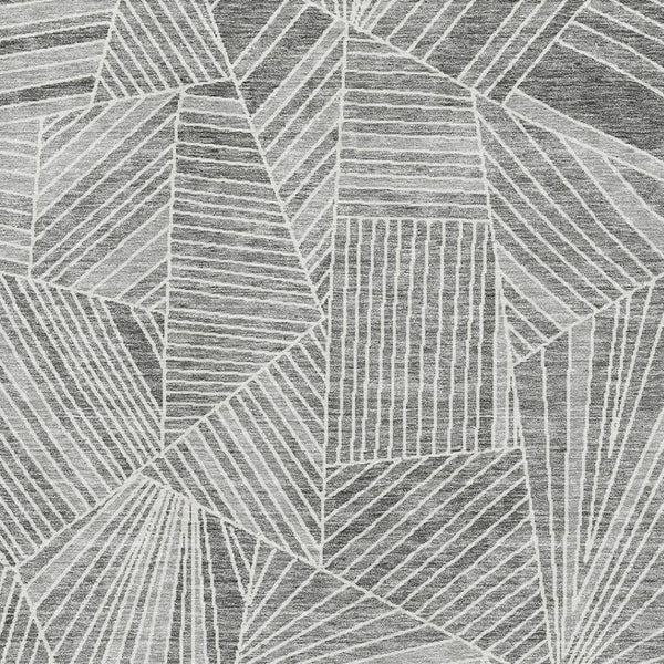 HomeRoots 10' Gray & Silver Geometric Area Rug - Washable, UV Protected, Perfect for Busy Homes & Patios! 672767