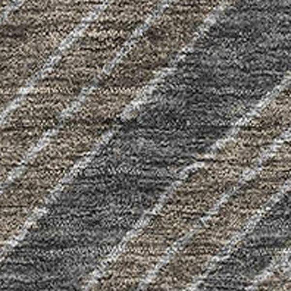 HomeRoots 5' Stylish Coffee & Gray Geometric Area Rug - Washable, UV-Protected, Durable for Busy Homes 672775