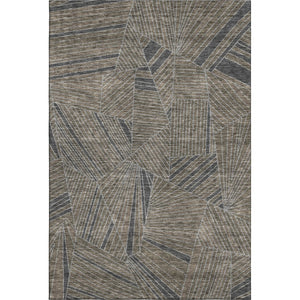 HomeRoots 8' X 10' Coffee and Gray Geometric Washable Area Rug with Stain Resistance and UV Protection 672777