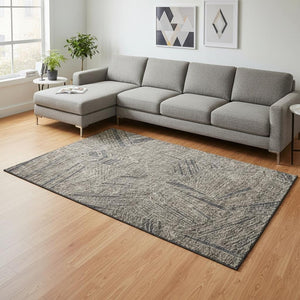 HomeRoots 10' X 14' Coffee & Gray Geometric Area Rug – Durable, UV-Protected, Stain-Resistant for Family Homes 672779