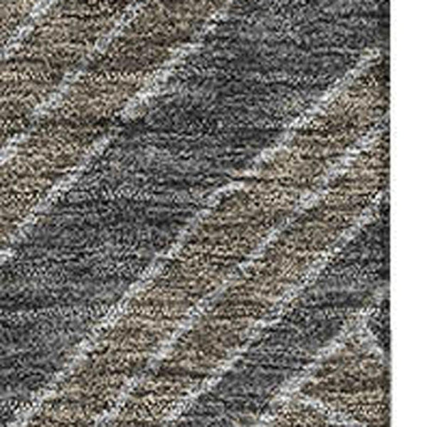 HomeRoots 10' X 14' Coffee & Gray Geometric Area Rug – Durable, UV-Protected, Stain-Resistant for Family Homes 672779
