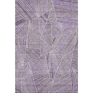 HomeRoots 5' X 8' Stylish Purple and Ivory Geometric Area Rug – Washable, UV Protected, Perfect for Homes! 672781