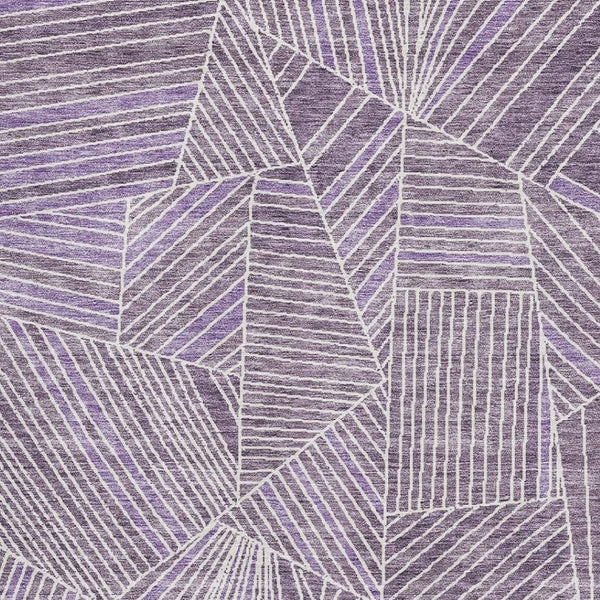 HomeRoots 9' X 12' Purple And Ivory Geometric Area Rug – Washable, UV-Protected & Perfect for Busy Homes! 672784