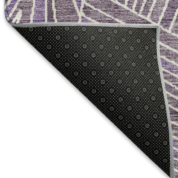 HomeRoots 10' X 14' Purple & Ivory Geometric Washable Area Rug – Durable, Stain-Resistant & UV Protected Design 672785
