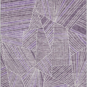 HomeRoots 10' X 14' Purple & Ivory Geometric Washable Area Rug – Durable, Stain-Resistant & UV Protected Design 672785