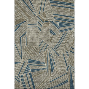 HomeRoots 5' X 8' Stylish Taupe and Beige Geometric Area Rug - Washable, Durable, UV Protected for Homes 672787