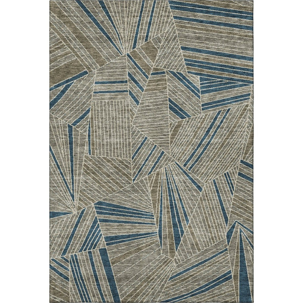 HomeRoots 5' X 8' Stylish Taupe and Beige Geometric Area Rug - Washable, Durable, UV Protected for Homes 672787