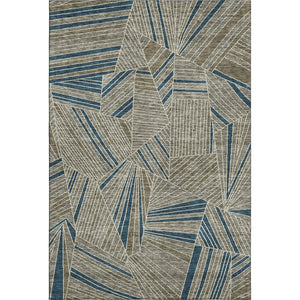 HomeRoots 8' X 10' Geometric Taupe & Beige Washable Area Rug with UV Protection - Stylish, Durable & Easy Care 672789