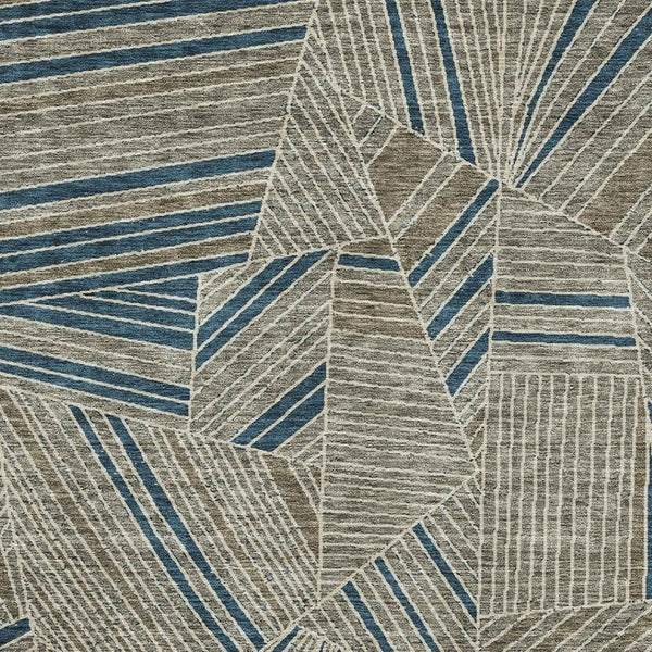 HomeRoots 8' X 10' Geometric Taupe & Beige Washable Area Rug with UV Protection - Stylish, Durable & Easy Care 672789