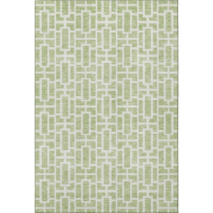 HomeRoots 5' X 8' Artichoke Green and Ivory Geometric Area Rug - Washable, UV Protected, Stylish & Durable! 672799