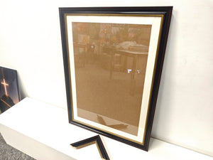 English Elm 24x32 Solid Wood Picture Frame with Replaceable Canvas, Organic Acrylic Glass, Elegant Wall Art Decor Black T3976P383250