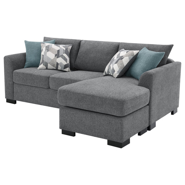 English Elm Pacheco Upholstered Sleeper Sectional with Chaise and Pullout Bed, Patterned Pillows & Sturdy Frame Grey B062P375540