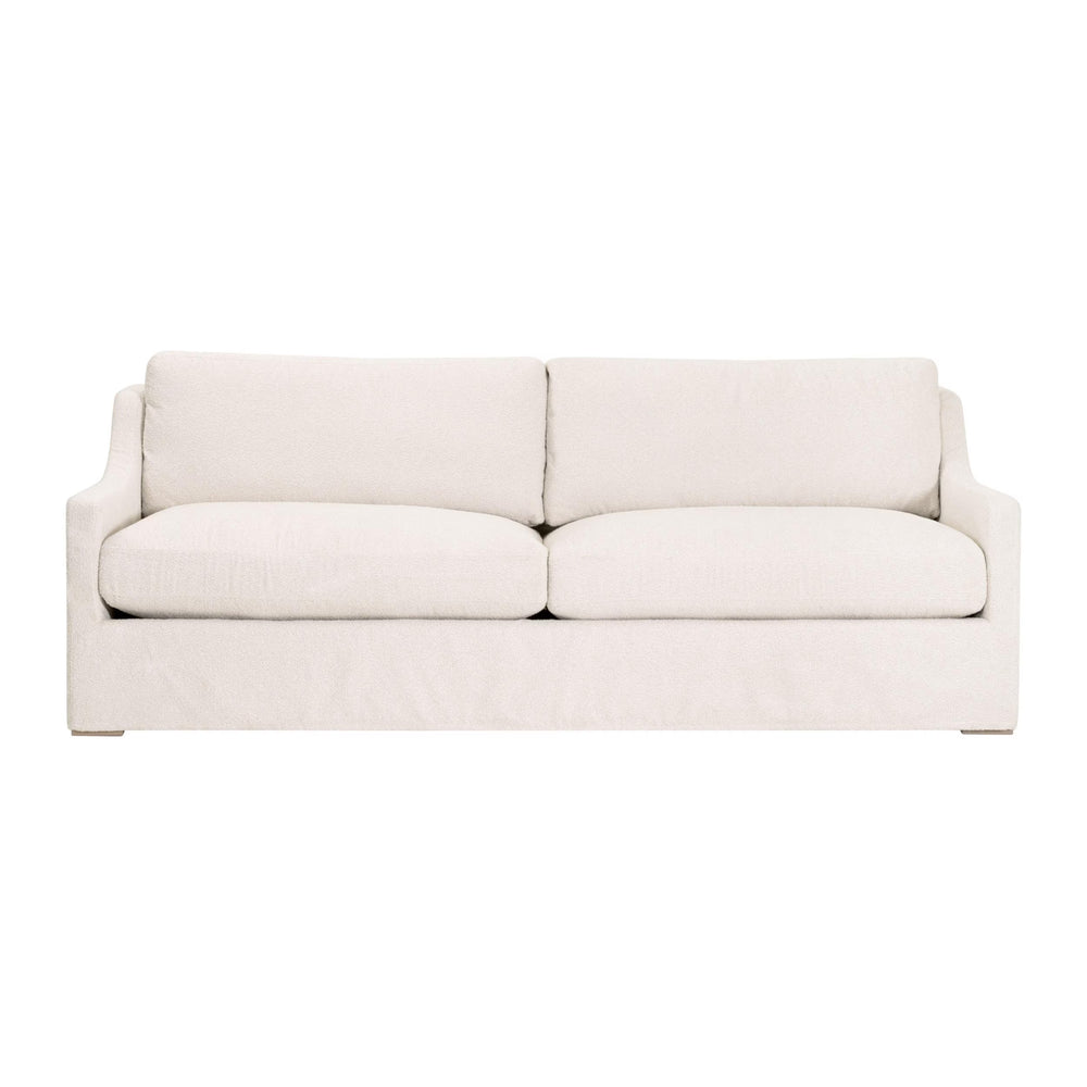 Essentials for Living Colin Outdoor Slipcover Sofa Accoya Wood Frame Uv Resistant Ivory Cushions 6728-3.HIVO