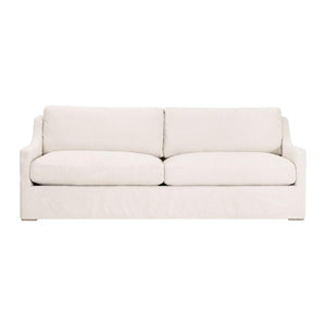 Essentials for Living Colin Outdoor Slipcover Sofa Accoya Wood Frame Uv Resistant Ivory Cushions 6728-3.HIVO