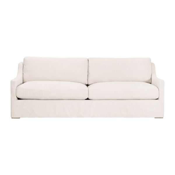 Essentials for Living Colin Outdoor Slipcover Sofa Accoya Wood Frame Uv Resistant Ivory Cushions 6728-3.HIVO