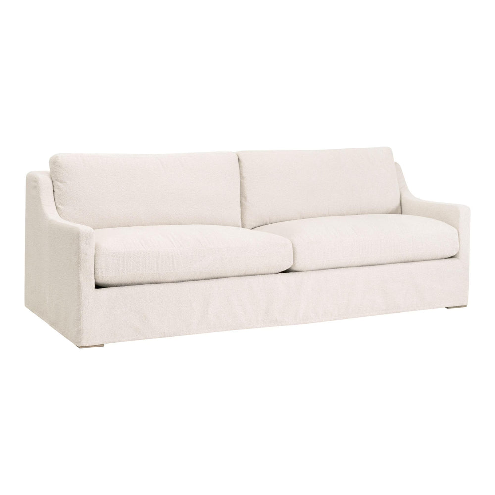 Essentials for Living Colin Outdoor Slipcover Sofa Accoya Wood Frame Uv Resistant Ivory Cushions 6728-3.HIVO