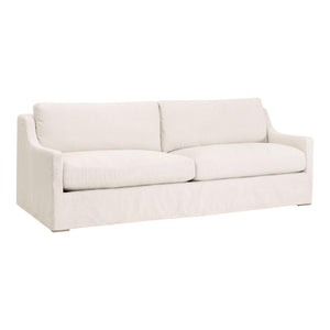 Essentials for Living Colin Outdoor Slipcover Sofa Accoya Wood Frame Uv Resistant Ivory Cushions 6728-3.HIVO